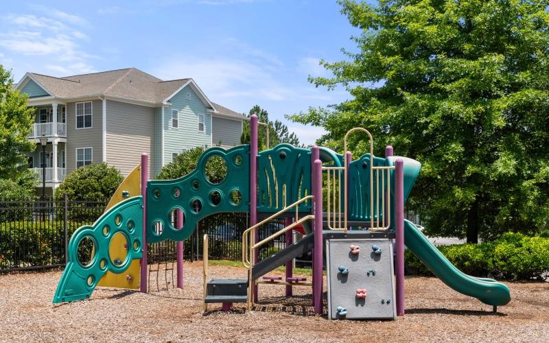 a playground with a slide